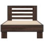 vidaXL Estructura cama madera ingeniería metal marrón roble 90x190 cm vidaXL Estructura cama madera ingeniería metal marrón roble 90x190 cm
