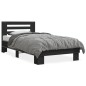 vidaXL Estructura de cama madera de ingeniería y metal negra 75x190 cm vidaXL Estructura de cama madera de ingeniería y metal negra 75x190 cm