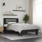 vidaXL Estructura de cama madera de ingeniería y metal negra 75x190 cm vidaXL Estructura de cama madera de ingeniería y metal negra 75x190 cm