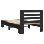 vidaXL Estructura de cama madera de ingeniería y metal negra 75x190 cm vidaXL Estructura de cama madera de ingeniería y metal negra 75x190 cm
