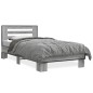 vidaXL Estructura cama madera ingeniería metal gris Sonoma 75x190 cm vidaXL Estructura cama madera ingeniería metal gris Sonoma 75x190 cm
