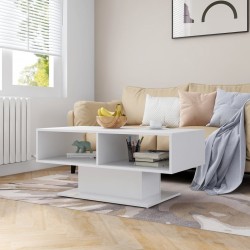 vidaXL Mesa de centro madera contrachapada blanco 103,5x50x44,5 cm