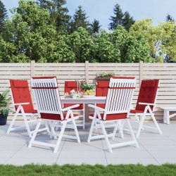 vidaXL Cojines de silla con respaldo alto 6 uds tela Oxford rojo