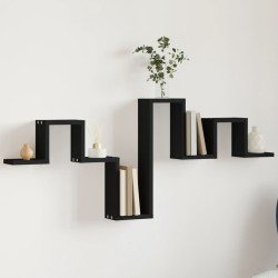 vidaXL Estantería de pared madera de ingeniería negro 104,5x10x43 cm