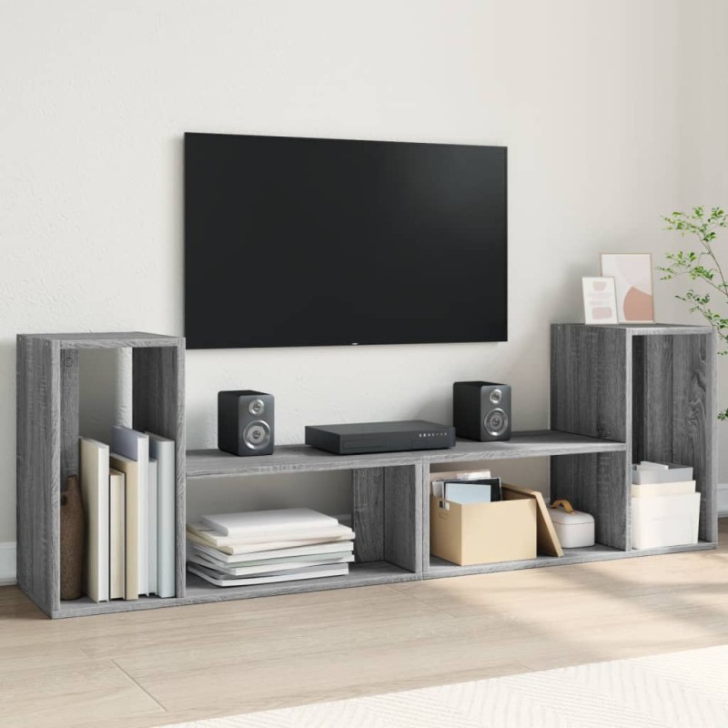 vidaXL Muebles de TV 2 uds madera ingeniería gris Sonoma 75x30x50 cm vidaXL Muebles de TV 2 uds madera ingeniería gris Sonoma 75x30x50 cm
