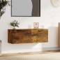 vidaXL Armario pared madera contrachapada roble ahumado 100x36,5x35 cm vidaXL Armario pared madera contrachapada roble ahumado 100x36,5x35 cm
