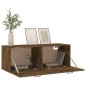 vidaXL Armario pared madera contrachapada roble ahumado 100x36,5x35 cm vidaXL Armario pared madera contrachapada roble ahumado 100x36,5x35 cm