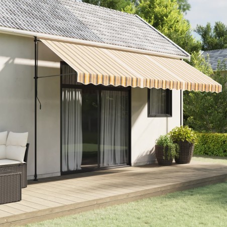 vidaXL Tela de repuesto de toldo rayas de colores 4,5x3 m