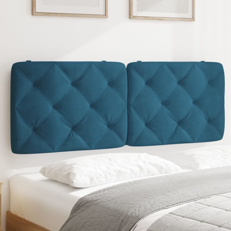 vidaXL Cabecero de cama acolchado terciopelo azul 120 cm vidaXL Cabecero de cama acolchado terciopelo azul 120 cm