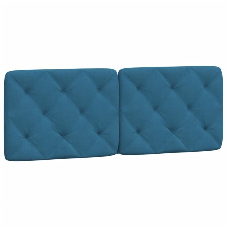 vidaXL Cabecero de cama acolchado terciopelo azul 120 cm