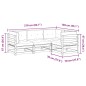 vidaXL Juego de sofás de jardín 4 pzas con cojines madera maciza pino vidaXL Juego de sofás de jardín 4 pzas con cojines madera maciza pino