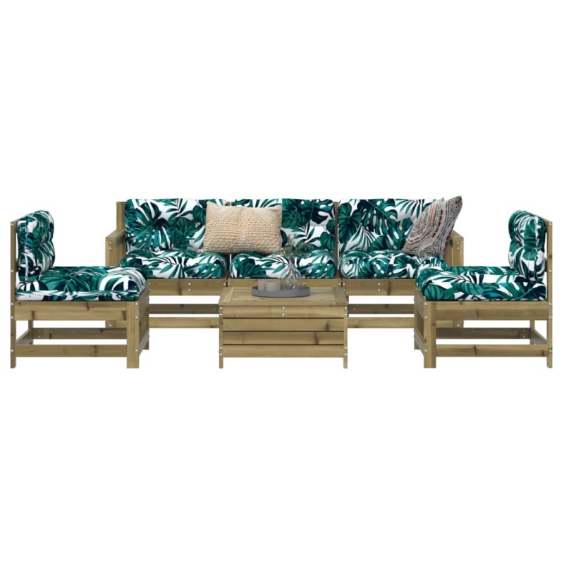 vidaXL Juego de sofás de jardín 6 piezas madera de pino impregnada vidaXL Juego de sofás de jardín 6 piezas madera de pino impregnada