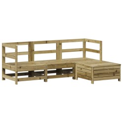 vidaXL Juego de sofás de jardín 4 pzas madera de pino impregnada