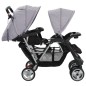 vidaXL Carrito para 2 niños tandem de acero gris y negro vidaXL Carrito para 2 niños tandem de acero gris y negro
