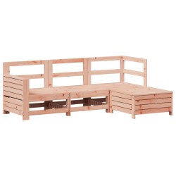 vidaXL Juego de sofás de jardín 4 pzas madera maciza de abeto Douglas