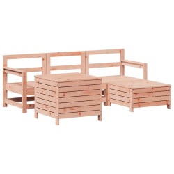 vidaXL Juego de sofás de jardín 5 pzas madera maciza de abeto Douglas