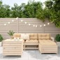 vidaXL Juego de sofás de jardín 5 piezas madera maciza de pino