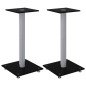 vidaXL Soportes de altavoces 2 uds vidrio templado plata negro 1 pilar vidaXL Soportes de altavoces 2 uds vidrio templado plata negro 1 pilar