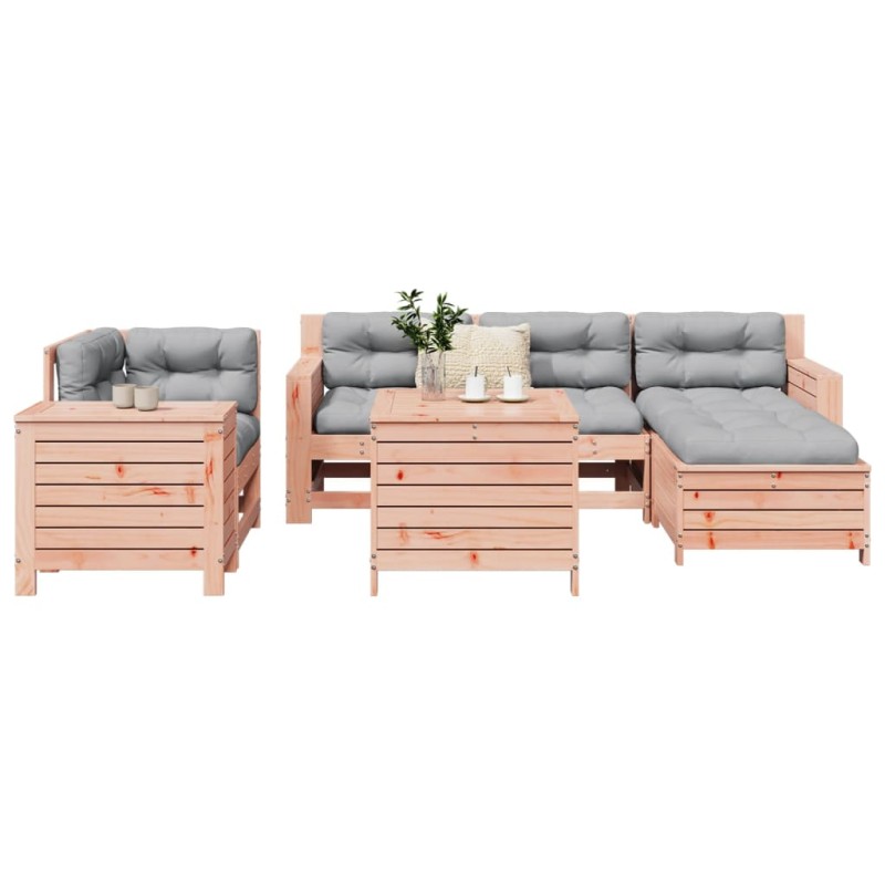 vidaXL Juego de sofás de jardín 7 pzas madera maciza de abeto Douglas vidaXL Juego de sofás de jardín 7 pzas madera maciza de abeto Douglas