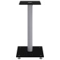 vidaXL Soportes de altavoces 2 uds vidrio templado plata negro 1 pilar vidaXL Soportes de altavoces 2 uds vidrio templado plata negro 1 pilar