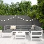 vidaXL Juego de sofás de jardín 8 pzas madera maciza de pino blanco vidaXL Juego de sofás de jardín 8 pzas madera maciza de pino blanco