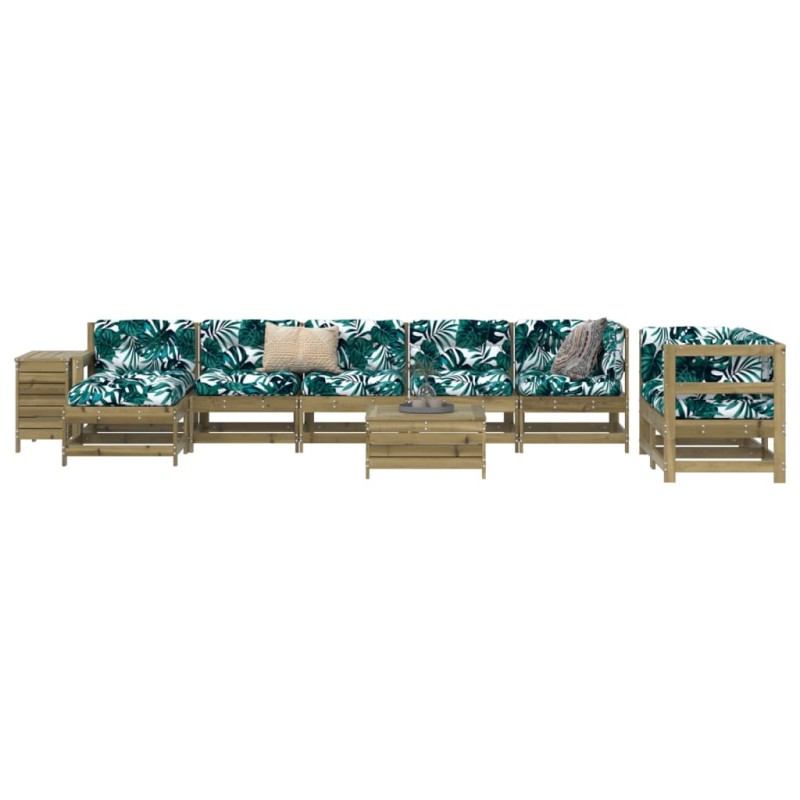 vidaXL Juego de sofás de jardín 10 pzas madera de pino impregnada vidaXL Juego de sofás de jardín 10 pzas madera de pino impregnada
