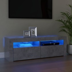 vidaXL Mueble de TV con luces LED gris hormigón 120x35x40 cm