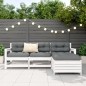 vidaXL Juego de sofás de jardín 4 pzas madera maciza de pino blanco vidaXL Juego de sofás de jardín 4 pzas madera maciza de pino blanco