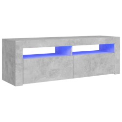 vidaXL Mueble de TV con luces LED gris hormigón 120x35x40 cm