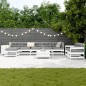 vidaXL Juego de sofás de jardín 10 pzas madera maciza de pino blanco vidaXL Juego de sofás de jardín 10 pzas madera maciza de pino blanco