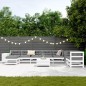 vidaXL Juego de sofás de jardín 10 pzas madera maciza de pino blanco vidaXL Juego de sofás de jardín 10 pzas madera maciza de pino blanco