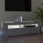 vidaXL Mueble de TV con luces LED gris hormigón 120x35x40 cm