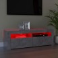 vidaXL Mueble de TV con luces LED gris hormigón 120x35x40 cm