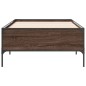 vidaXL Estructura cama madera ingeniería metal roble marrón 75x190 cm vidaXL Estructura cama madera ingeniería metal roble marrón 75x190 cm