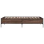 vidaXL Estructura cama madera ingeniería metal roble marrón 75x190 cm vidaXL Estructura cama madera ingeniería metal roble marrón 75x190 cm
