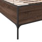 vidaXL Estructura cama madera ingeniería metal roble marrón 75x190 cm vidaXL Estructura cama madera ingeniería metal roble marrón 75x190 cm