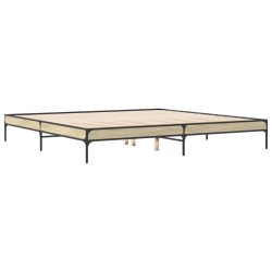 vidaXL Estructura cama madera ingeniería metal roble Sonoma 180x200 cm