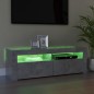 vidaXL Mueble de TV con luces LED gris hormigón 120x35x40 cm