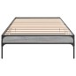 vidaXL Estructura cama madera ingeniería metal gris Sonoma 90x190 cm vidaXL Estructura cama madera ingeniería metal gris Sonoma 90x190 cm