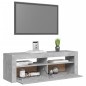 vidaXL Mueble de TV con luces LED gris hormigón 120x35x40 cm