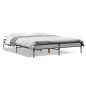 vidaXL Estructura cama madera ingeniería metal gris Sonoma 150x200 cm vidaXL Estructura cama madera ingeniería metal gris Sonoma 150x200 cm