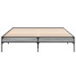 vidaXL Estructura cama madera ingeniería metal gris Sonoma 150x200 cm vidaXL Estructura cama madera ingeniería metal gris Sonoma 150x200 cm