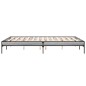vidaXL Estructura cama madera ingeniería metal gris Sonoma 150x200 cm vidaXL Estructura cama madera ingeniería metal gris Sonoma 150x200 cm