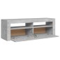 vidaXL Mueble de TV con luces LED gris hormigón 120x35x40 cm