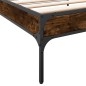 vidaXL Estructura cama madera ingeniería metal roble humo 100x200 cm vidaXL Estructura cama madera ingeniería metal roble humo 100x200 cm