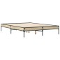 vidaXL Estructura cama madera ingeniería metal roble Sonoma 140x190 cm vidaXL Estructura cama madera ingeniería metal roble Sonoma 140x190 cm