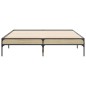 vidaXL Estructura cama madera ingeniería metal roble Sonoma 140x190 cm vidaXL Estructura cama madera ingeniería metal roble Sonoma 140x190 cm