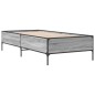 vidaXL Estructura cama madera ingeniería metal gris Sonoma 90x200 cm vidaXL Estructura cama madera ingeniería metal gris Sonoma 90x200 cm