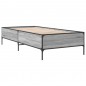 vidaXL Estructura cama madera ingeniería metal gris Sonoma 90x200 cm vidaXL Estructura cama madera ingeniería metal gris Sonoma 90x200 cm