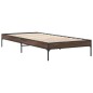 vidaXL Estructura cama madera ingeniería metal roble marrón 90x200 cm vidaXL Estructura cama madera ingeniería metal roble marrón 90x200 cm